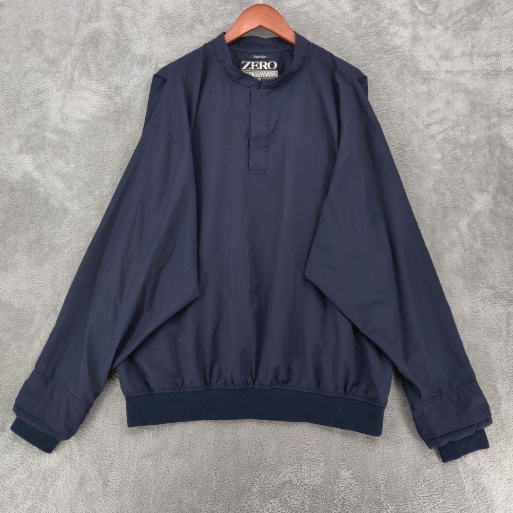 Zero Restriction Pullover Jacket Mens XL Blue Golf Windbreaker Super Light